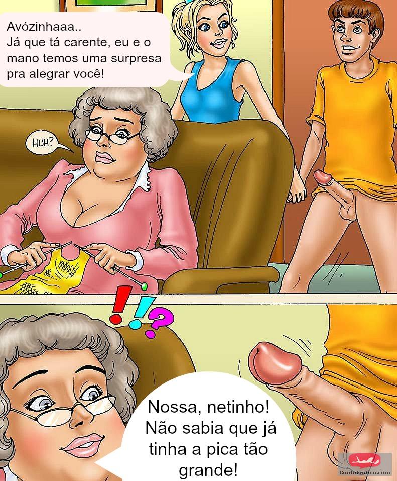 Quadrinho Erotico A AVÓ E OS NETINHOS!!!.. Imagem 5