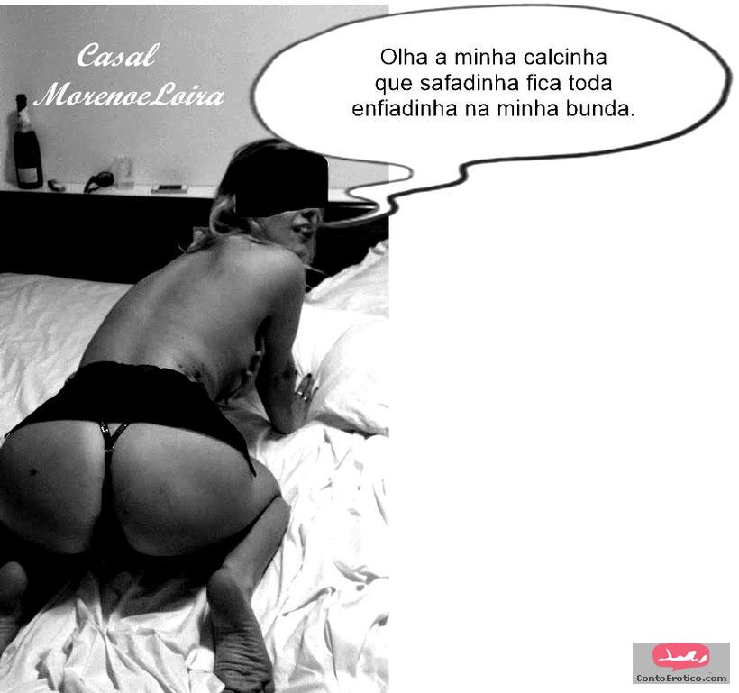 Quadrinho Erotico Loirinha safada se exibindo usando lingerie Imagem 5