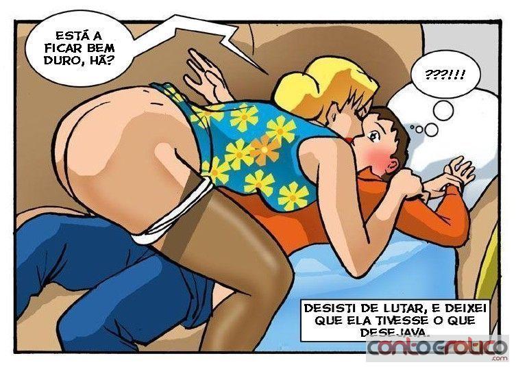 Quadrinho Erotico A mãe toma a lição de casa do filho que SEMPRE acaba em sexo... Imagem 9