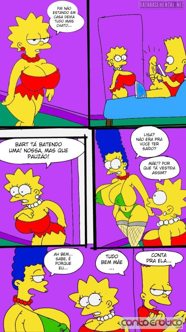 Quadrinho Erotico Os Simpson - Bart comendo sua mãe e a sua irmã Lisa... Imagem 2