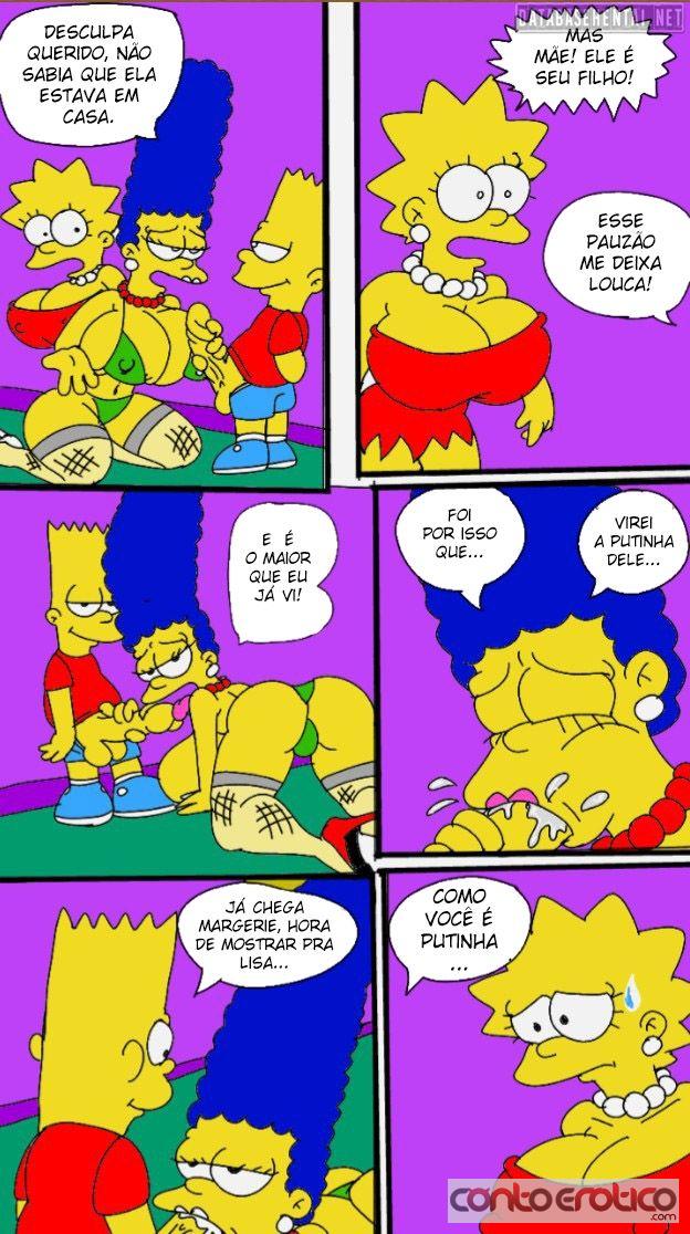 Quadrinho Erotico Os Simpson - Bart comendo sua mãe e a sua irmã Lisa... Imagem 3