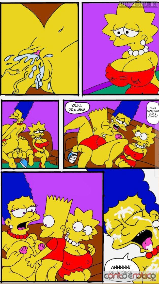 Quadrinho Erotico Os Simpson - Bart comendo sua mãe e a sua irmã Lisa... Imagem 4