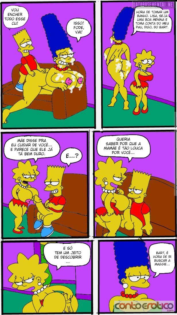 Quadrinho Erotico Os Simpson - Bart comendo sua mãe e a sua irmã Lisa... Imagem 5