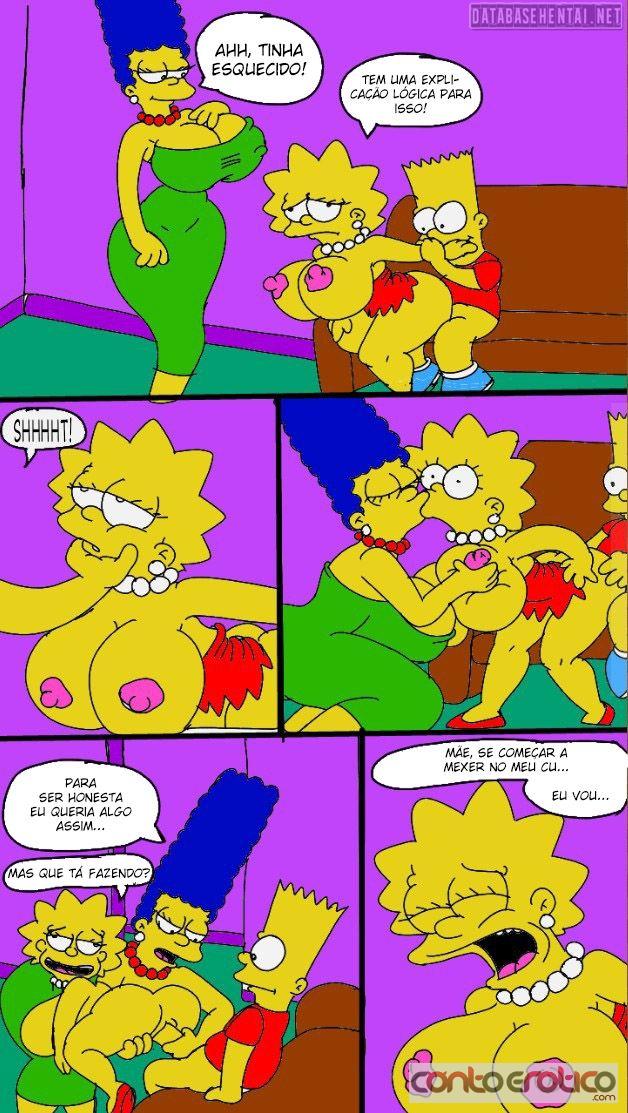 Quadrinho Erotico Os Simpson - Bart comendo sua mãe e a sua irmã Lisa... Imagem 6