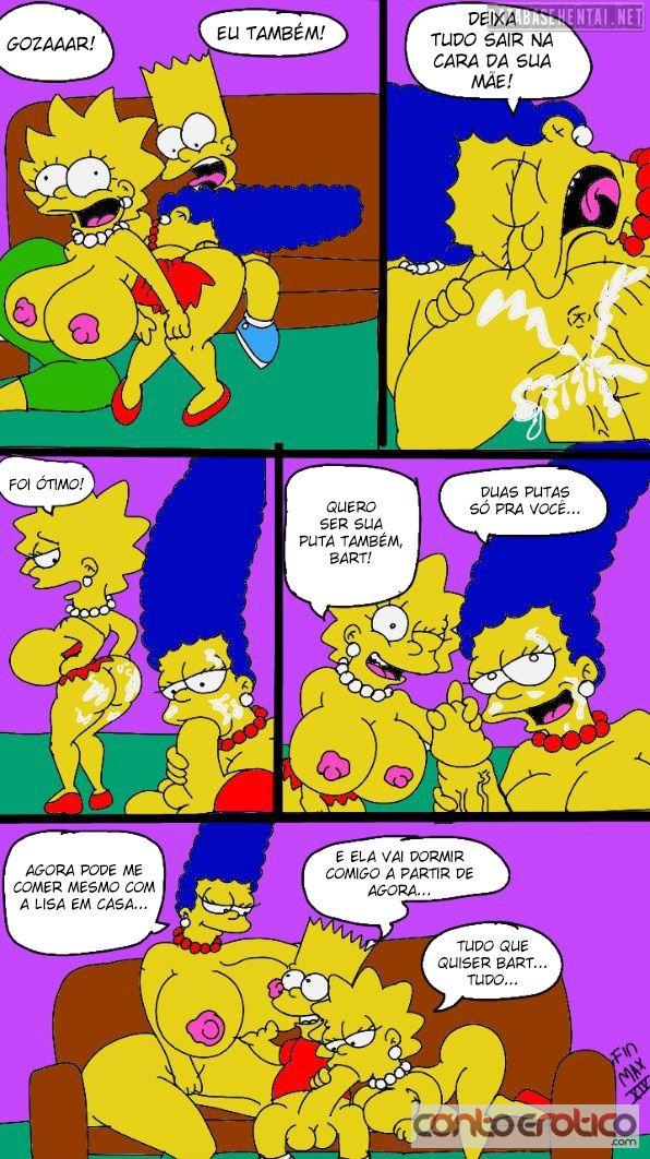 Quadrinho Erotico Os Simpson - Bart comendo sua mãe e a sua irmã Lisa... Imagem 7