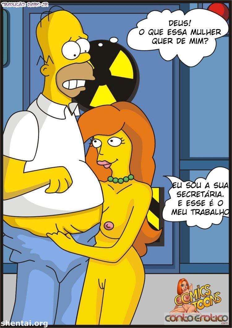 Quadrinho Erotico Os Simpson - A Secretária do seu chefe acabou dando para o Hommer por engano... Imagem 4