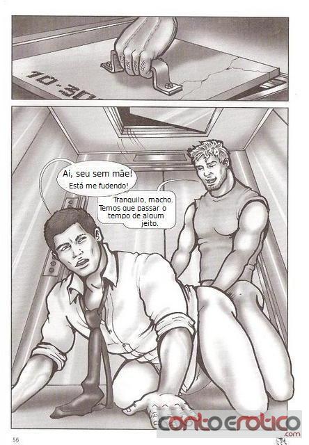 Quadrinho Erotico Presos no elevador (sexo gay) Imagem 7