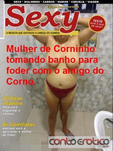 Quadrinho Erotico Mulher do Corninho Tomando Banho Para foder com o Amigo do Corno Imagem 1