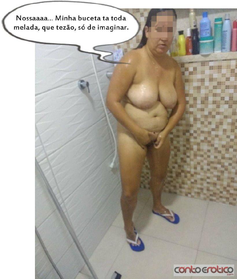 Quadrinho Erotico Mulher do Corninho Tomando Banho Para foder com o Amigo do Corno Imagem 13