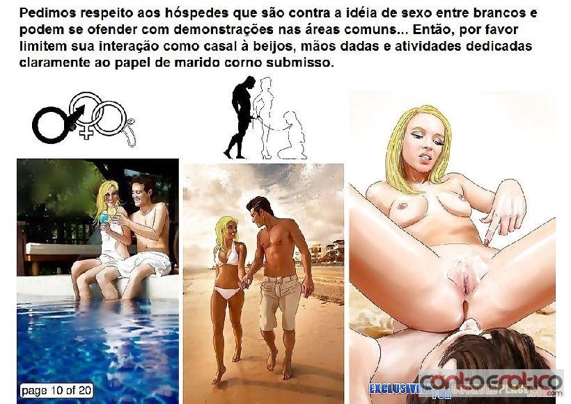 Quadrinho Erotico Resort Interrracial dos Cornos Imagem 10