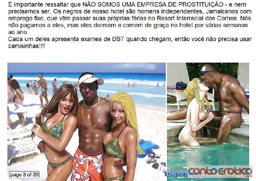 Quadrinho Erotico Resort Interrracial dos Cornos Imagem 3