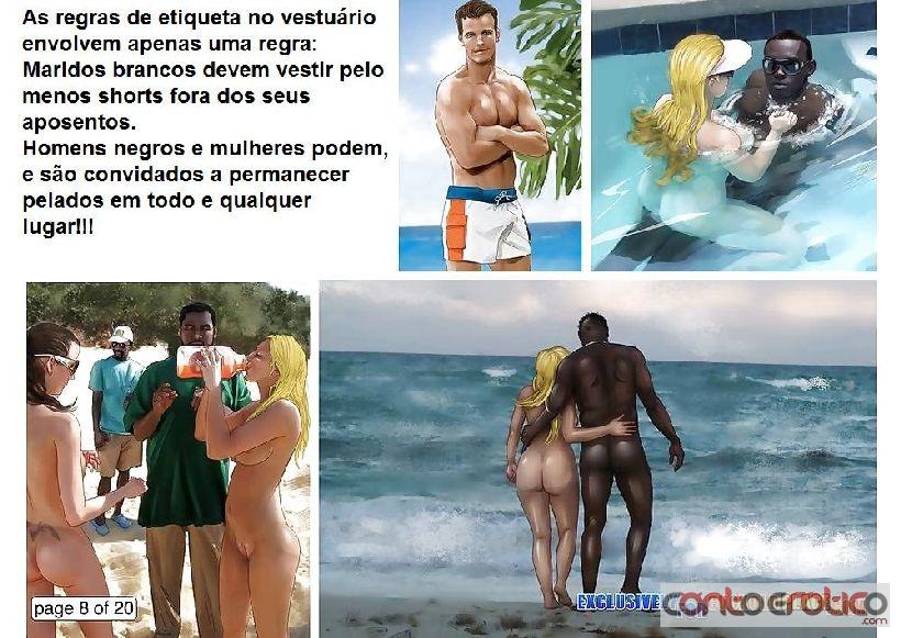 Quadrinho Erotico Resort Interrracial dos Cornos Imagem 8