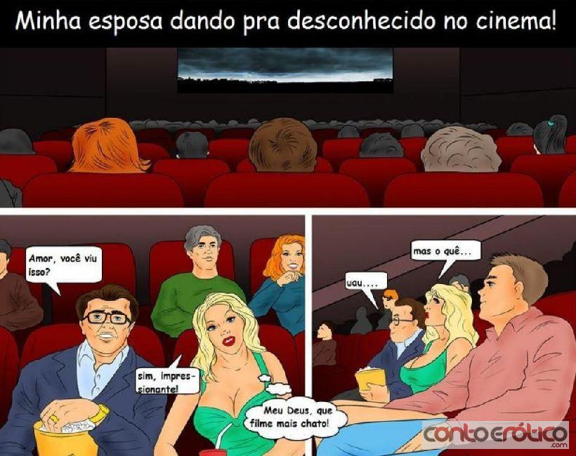 Quadrinho Erotico Esposa no cinema Imagem 1