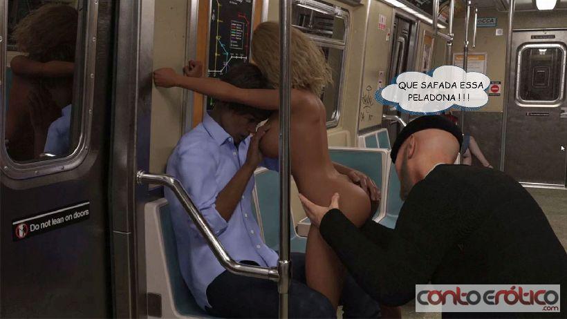 Quadrinho Erotico Ai que vergonha, fiquei pelada no metrô Imagem 13