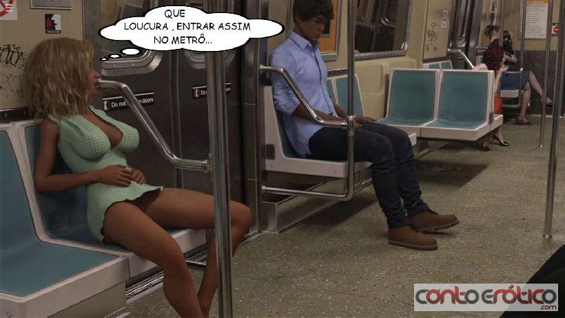 Quadrinho Erotico Ai que vergonha, fiquei pelada no metrô Imagem 3