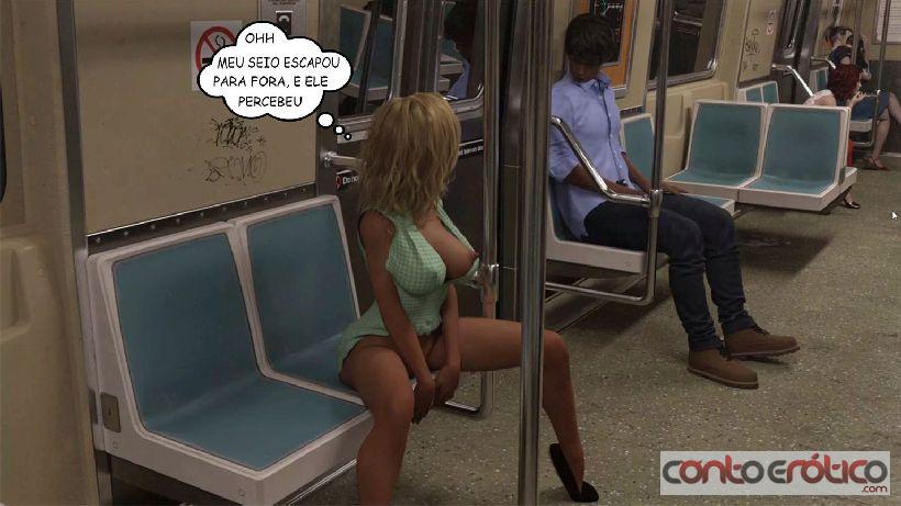 Quadrinho Erotico Ai que vergonha, fiquei pelada no metrô Imagem 5