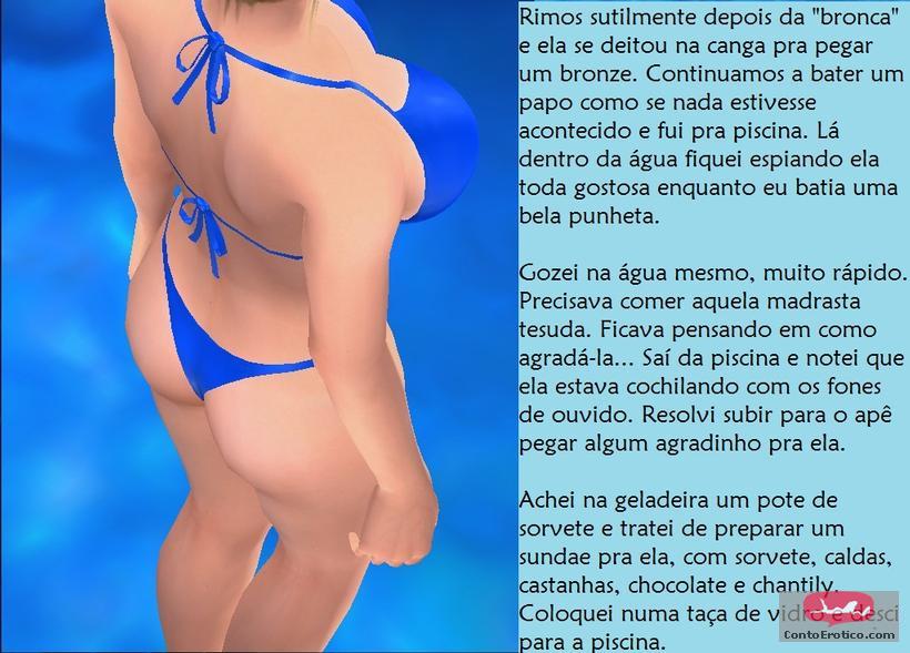 Quadrinho Erotico Sábado na piscina com a Madrasta. Imagem 3